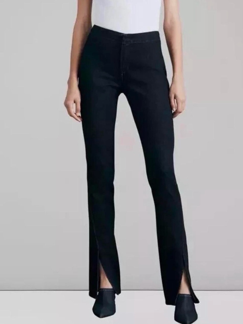 Rag & Bone High-Rise Peyton Jean with Split Hem in Dark Indigo, Size 23